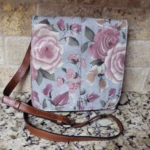 Patricia Nash Granada Crossbody Crackled Rose Garden